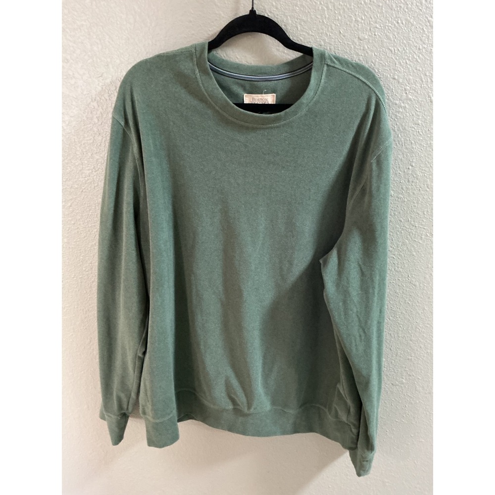 Boston Traders Sweatshirt Mens XXL Sage Green Ribbed Crewneck Pullover